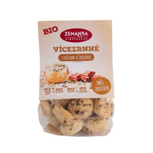 Zemanka Vícezrnné bio sušenky s vločkami a čokoládou 100 g