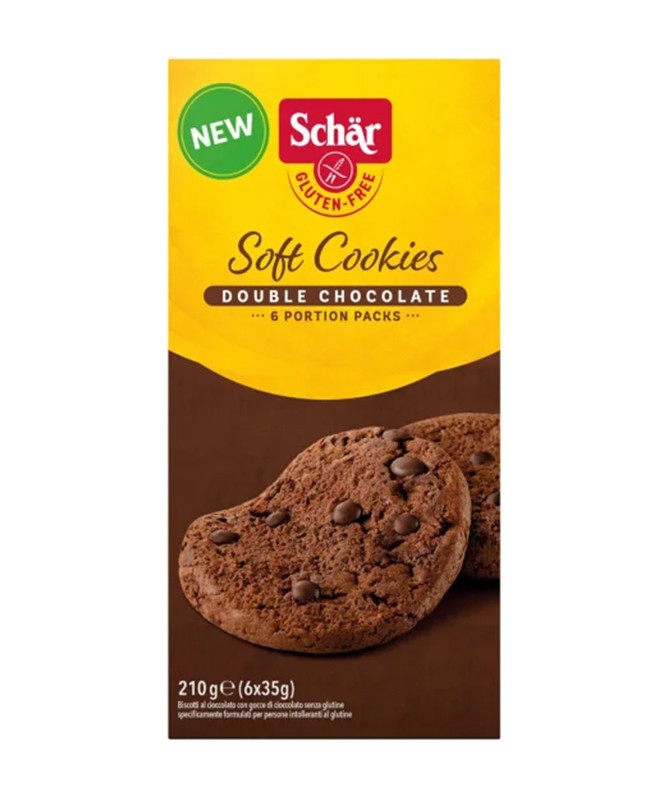 Schar Schär Soft Cookie Double chocolate čokoládové sušenky bez lepku 210 g (6x35g) Schar Schär Soft Cookie Double chocolate čokoládové sušenky bez lepku 210 g (6x35g)