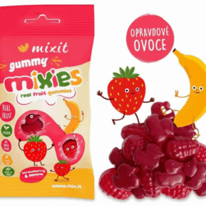 MIXIT Gummy Mixies - Jahoda & banán - přírodní želé bonbóny 35 g