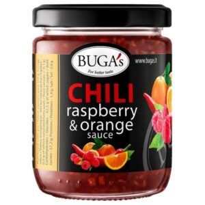 BUGA BUGA'S Chilli omáčka s malinami a pomerančem sklo 170 g