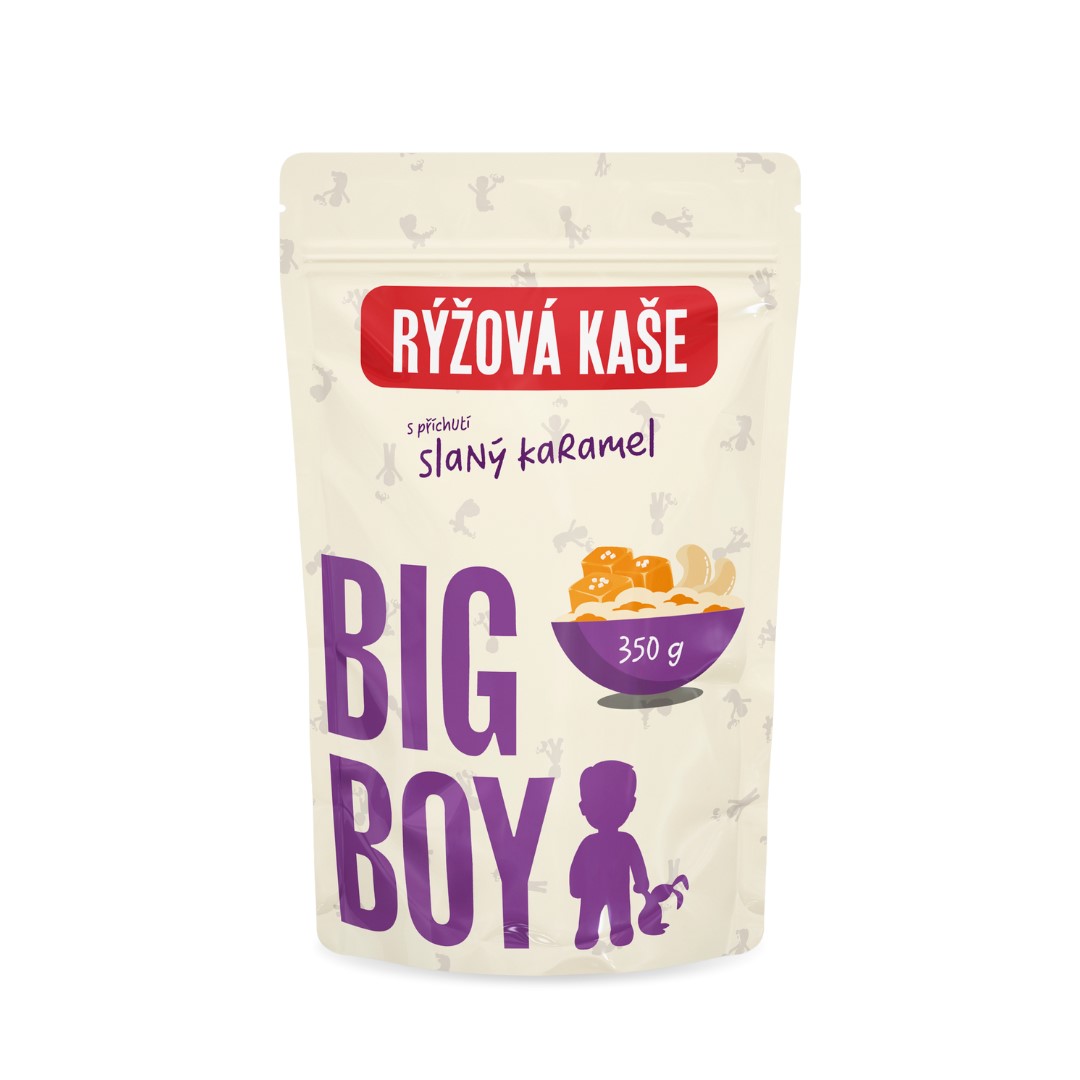 BIG BOY Rýžová kaše Sweet and Salty slaný karamel 350 g EKO balení BIG BOY Rýžová kaše Sweet and Salty slaný karamel 350 g EKO balení